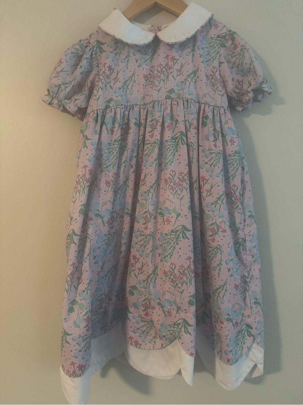Smockingbird scalloped him dress floral